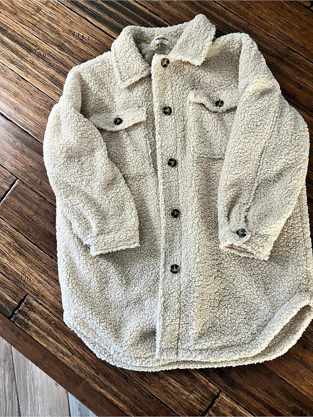 Vigoss Sherpa Crop Jacket - Cream Teddy Jacket